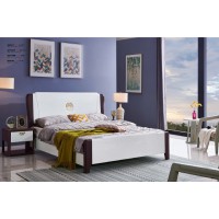 采木園致青春現(xiàn)代輕奢實(shí)木系列9806#床（D色 白+酒紅）