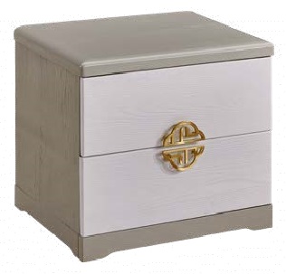 致青春現代輕奢實木系列802#床頭柜（A色 灰+白）