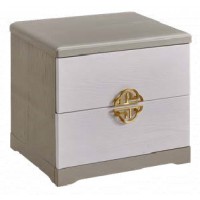 采木園致青春現代輕奢實木系列802#床頭柜（A色 灰+白）