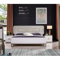采木園致青春現代輕奢實木系列9802#床（B色 灰+白）