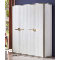 采木園致青春現代輕奢實木系列9831#四門衣柜（A色 白+灰）