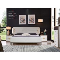 采木園致青春現代輕奢實木系列9803#床（B色 灰+白）