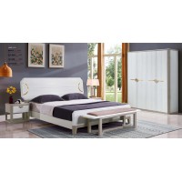 致青春現代輕奢實木系列9803#床（A色 白+灰）