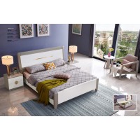 采木園致青春現(xiàn)代輕奢實(shí)木系列9801#床（A色 灰+白）