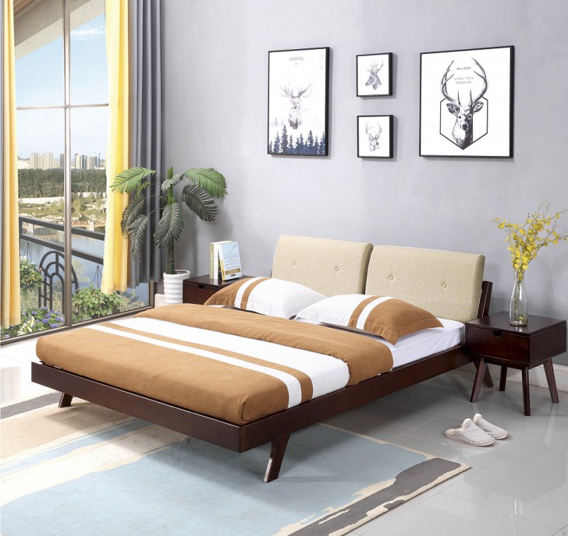 實木床801#（胡桃色）