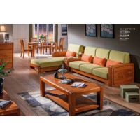 虔南世家雅致胡桃系列家具：925-1#加扶手箱轉(zhuǎn)角沙發(fā)