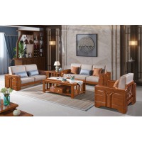 長城橡木客廳系列家具：沙發035#（1+2+3）