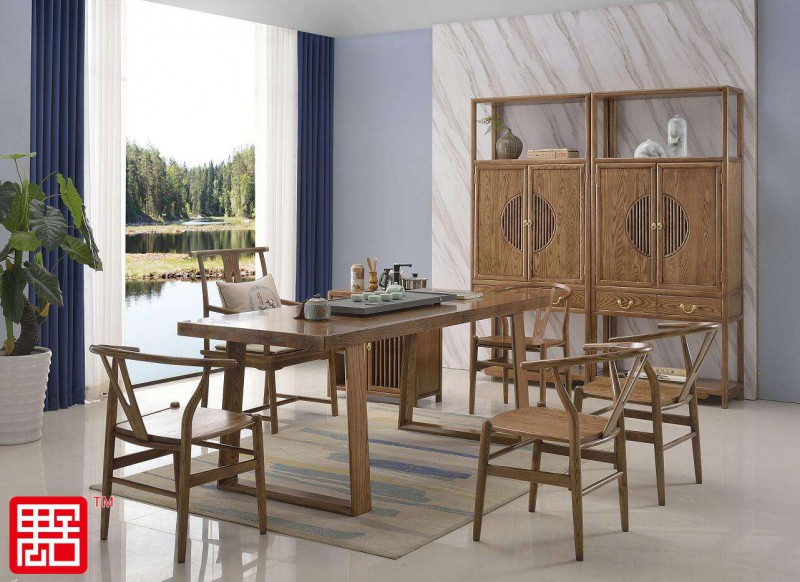 白蠟木大板實木茶桌