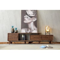 緣之林北歐白蠟?zāi)炯揖撸涸?shī)云拉伸電視柜KG801#