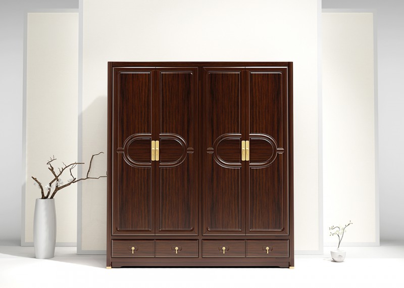 新中式四門衣柜01