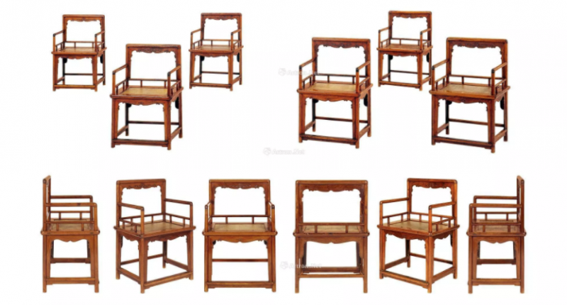 晚明 黃花梨玫瑰椅六張成套