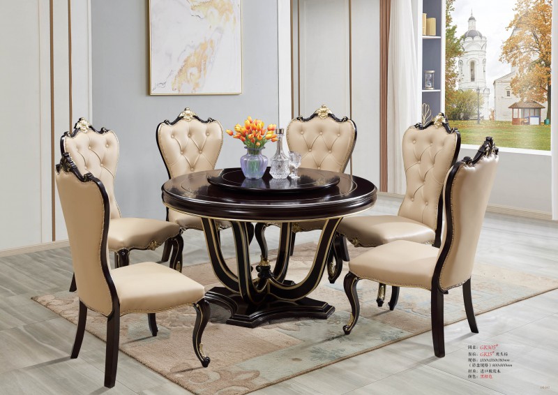 輕奢黑檀色系列圓桌GK305#