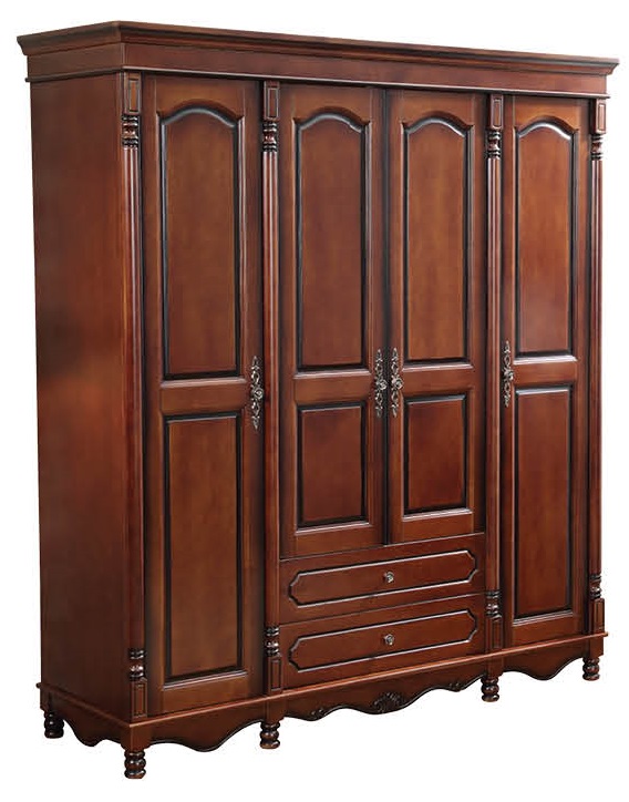 復古胡桃色系列四門衣柜820#