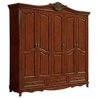 華夏國康美式復古胡桃色系列五門衣柜816#
