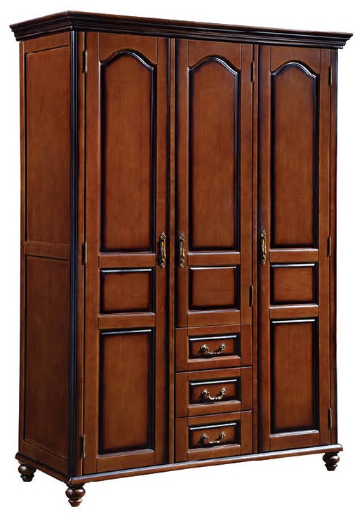 復古胡桃色系列三門衣柜819#