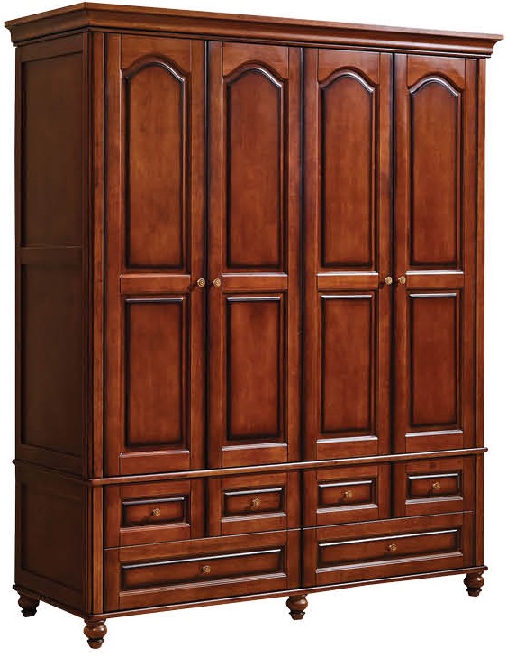 復古胡桃色系列四門衣柜826#