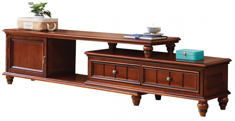 復(fù)古胡桃色系列伸縮電視柜GK013#