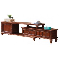 華夏國康美式復古胡桃色系列伸縮電視柜GK013#