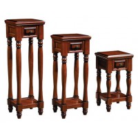 華夏國康美式復古胡桃色系列高中低花架GK811#