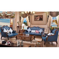 華夏國康美式復古胡桃色系列1+2+3沙發GK18#