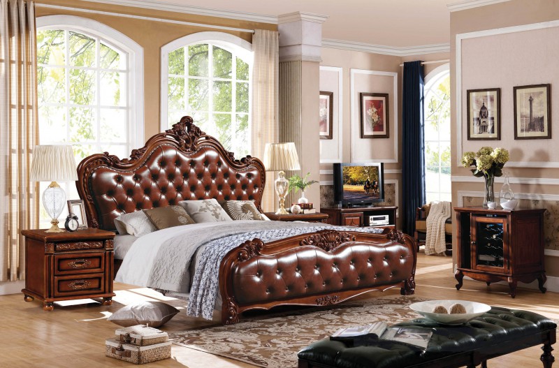 復(fù)古胡桃色系列大床952#
