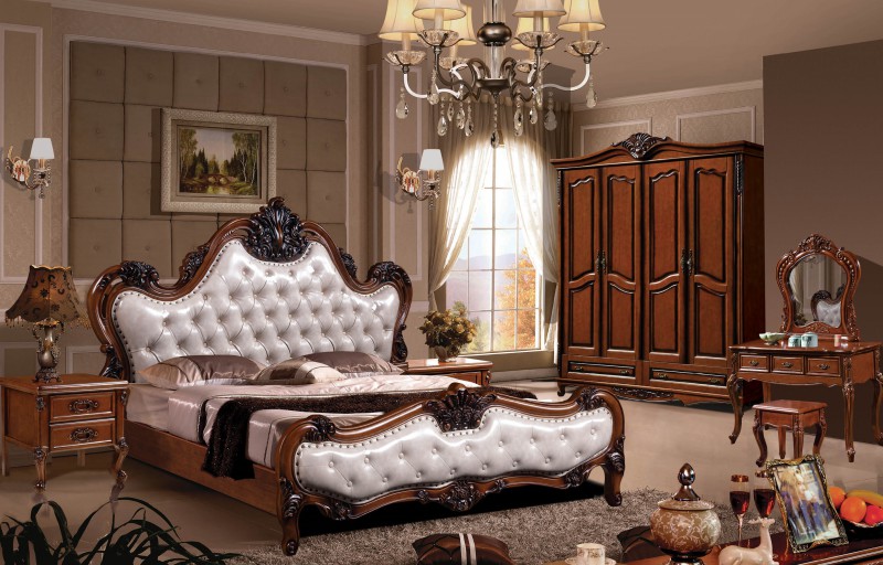 復(fù)古胡桃色系列大床933#