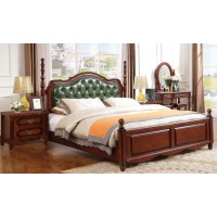 華夏國康美式復古胡桃色系列大床930#
