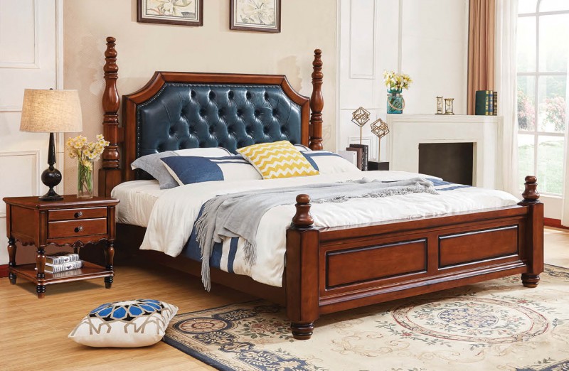 復古胡桃色系列大床011#軟包