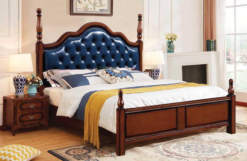 復古胡桃色系列大床668#軟包