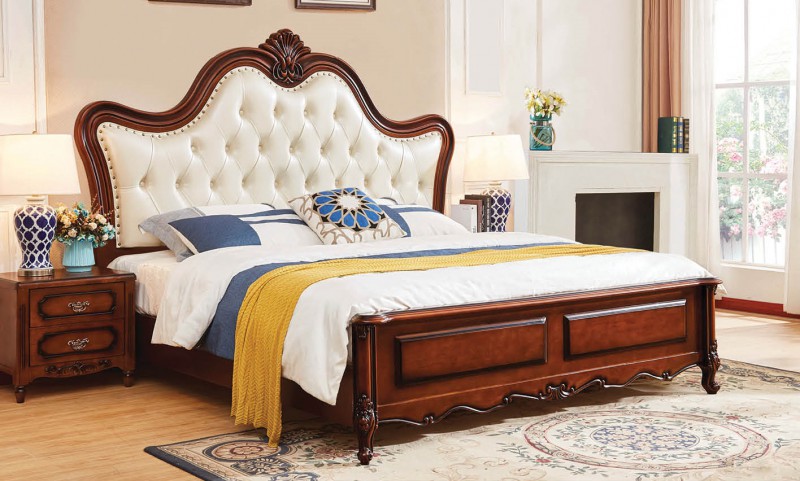 復(fù)古胡桃色系列大床628#