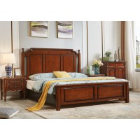 華夏國康美式復古胡桃色系列大床230#