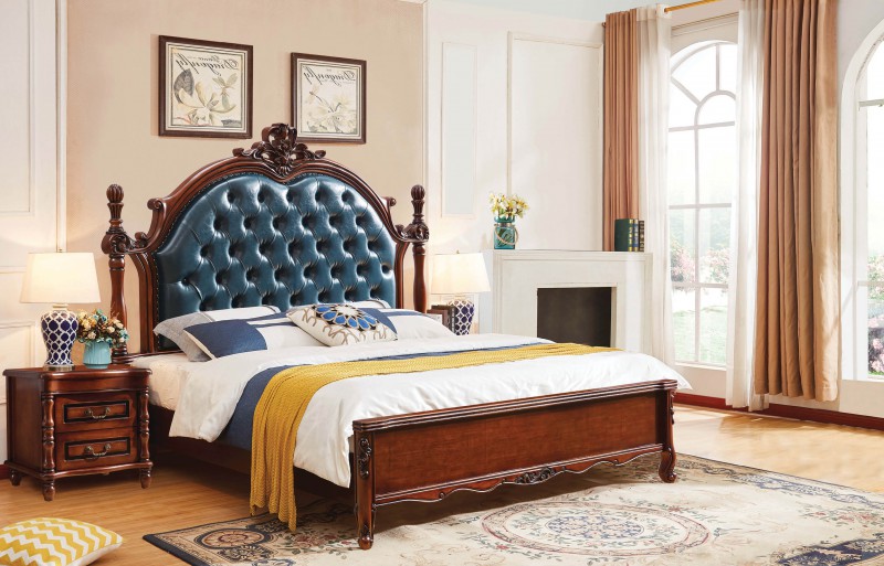 復古胡桃色系列大床935#軟包