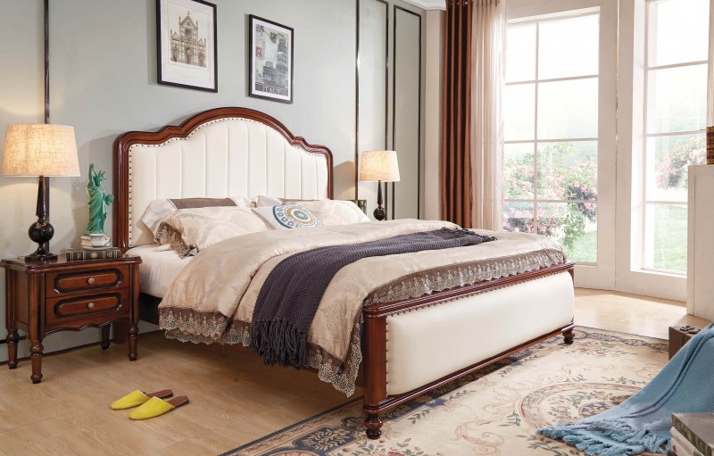 復(fù)古胡桃色系列大床630#