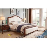 華夏國康美式復古胡桃色系列大床630#