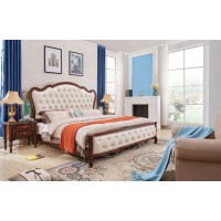 華夏國康美式復古胡桃色系列大床500#