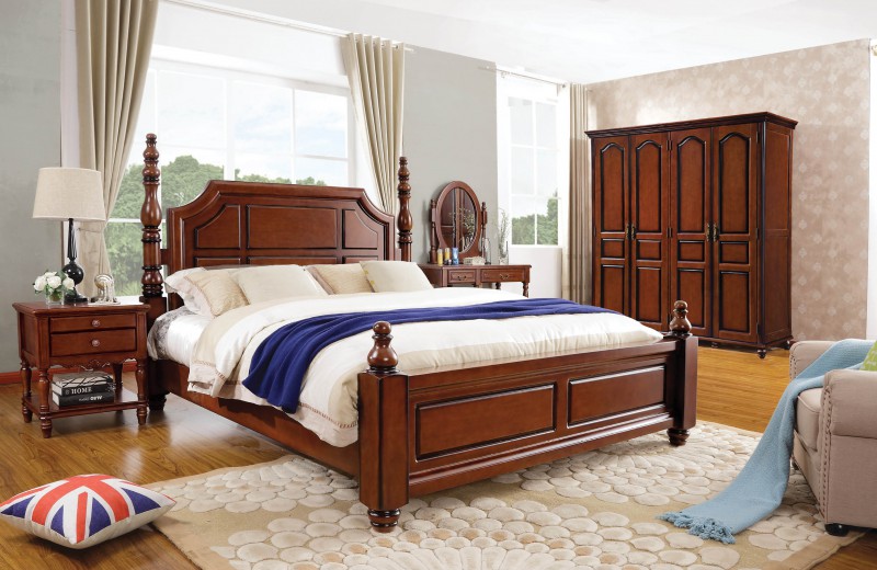 復(fù)古胡桃色系列大床011#硬靠