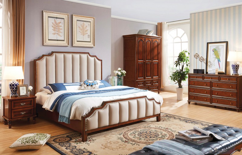 復(fù)古胡桃色系列大床203#