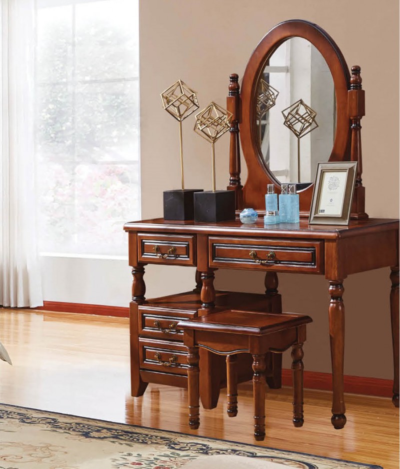復(fù)古胡桃色系列妝臺980#