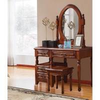 華夏國康美式復(fù)古胡桃色系列妝臺980#