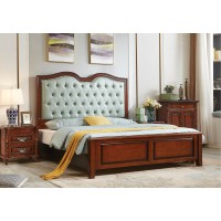 華夏國康美式復(fù)古胡桃色系列大床208#