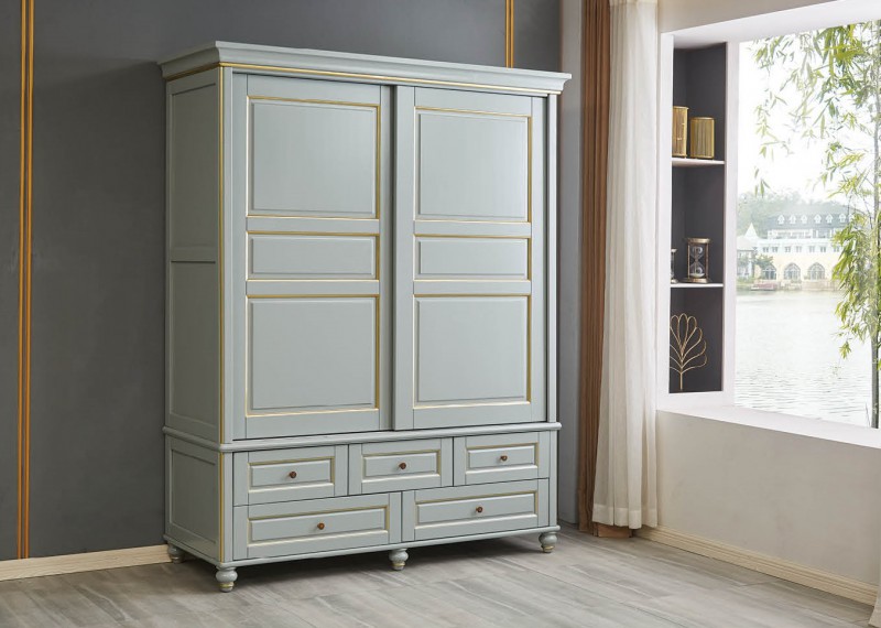 簡美高級灰系列兩門推拉衣柜828#