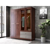 阿姆雷特現代輕奢胡桃木四門衣柜A819