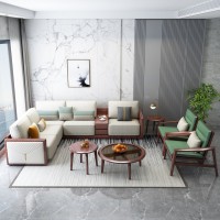 阿姆雷特現代輕奢胡桃木轉角沙發A808