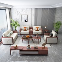 阿姆雷特現(xiàn)代輕奢胡桃木1+2+3沙發(fā)A808