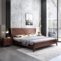 阿姆雷特現代輕奢胡桃木床A805