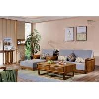 佐霖家具緬甸金絲柚木系列轉角沙發8019#、長茶幾206#