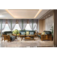 佐霖家具緬甸金絲柚木系列123沙發809#、長茶幾205#