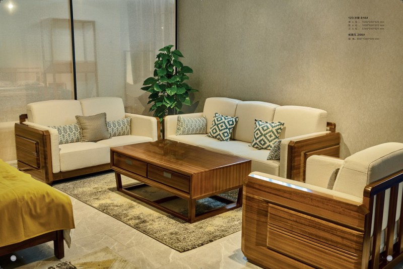 緬甸金絲柚木系列123沙發818#、長茶幾206#