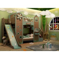 水性漆子母床加工定制，南康子母床廠家，江西子母床批發，花王兒女青少年兒童家具