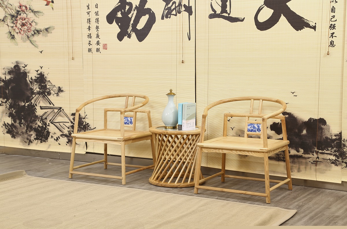 菲百年新中式禪意北美白蠟木家具16